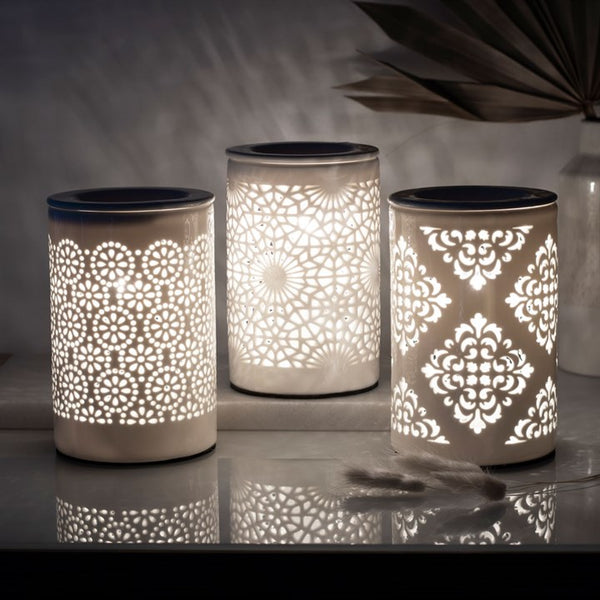 LACE CUT, CIRCLE CUT, DAMASK OUT ELECTRIC OIL BURNER